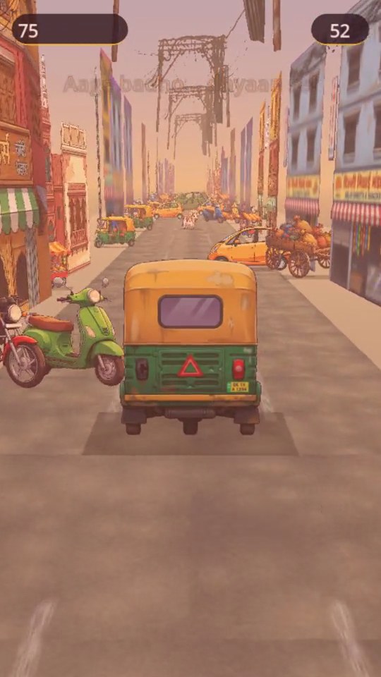 A lively Chal Rickshaw street with generated people, props, and traffic